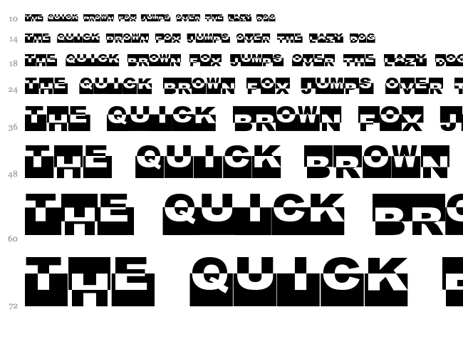 FE Black Box font waterfall